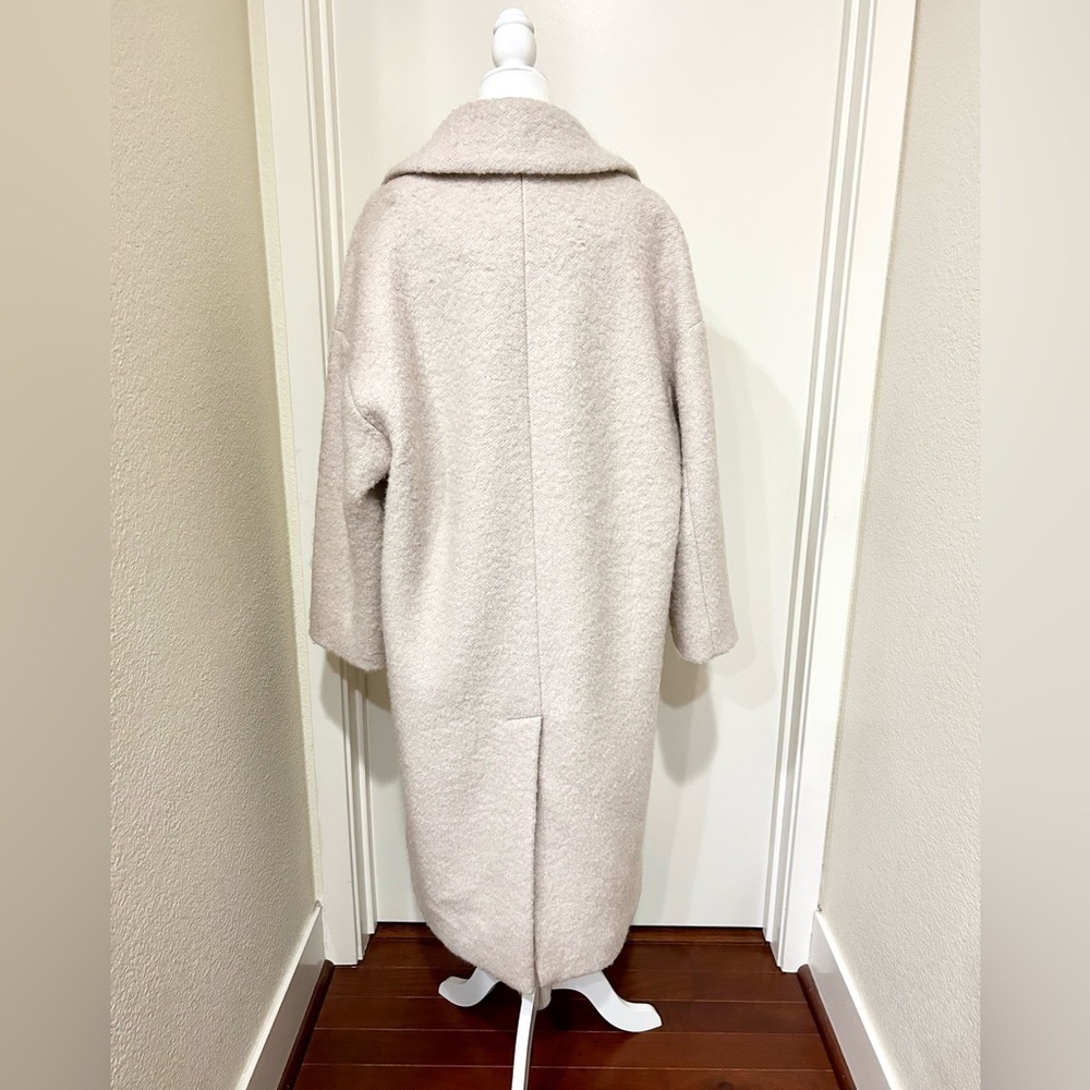 Anthropologie Boucle Cocoon Coat Size M/P cream wool blend retail $368 - Picture 7 of 12